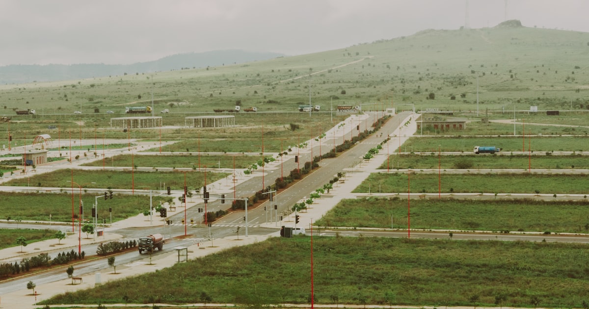 Vacant residential development lots carved out of grassland awaiting new home construction